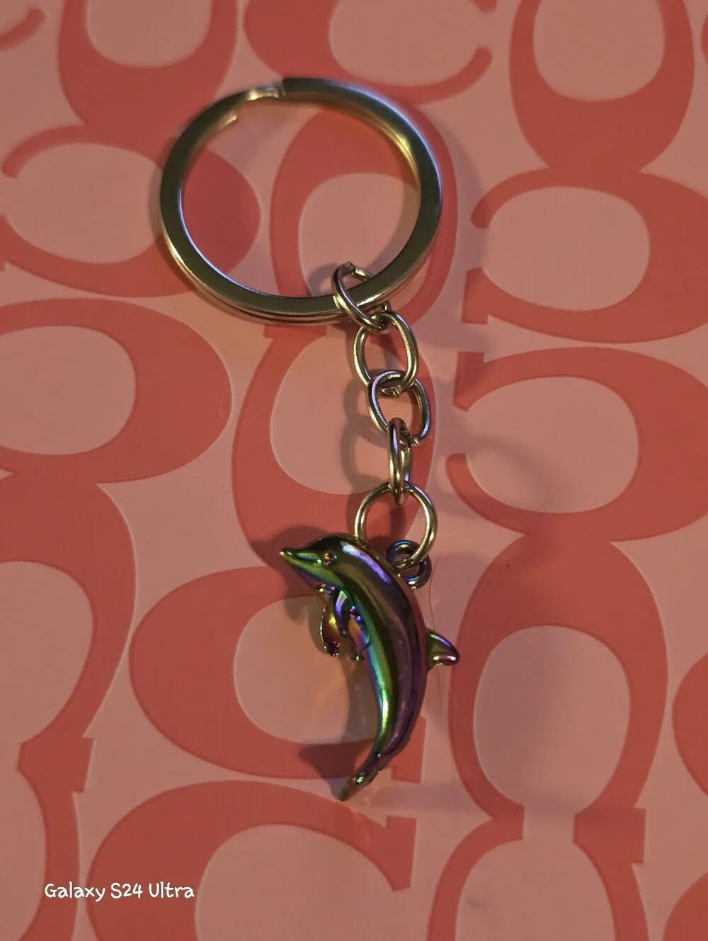 Tiny Rainbow Metallic Dolphin Bag Charm/ Keychain NEW
